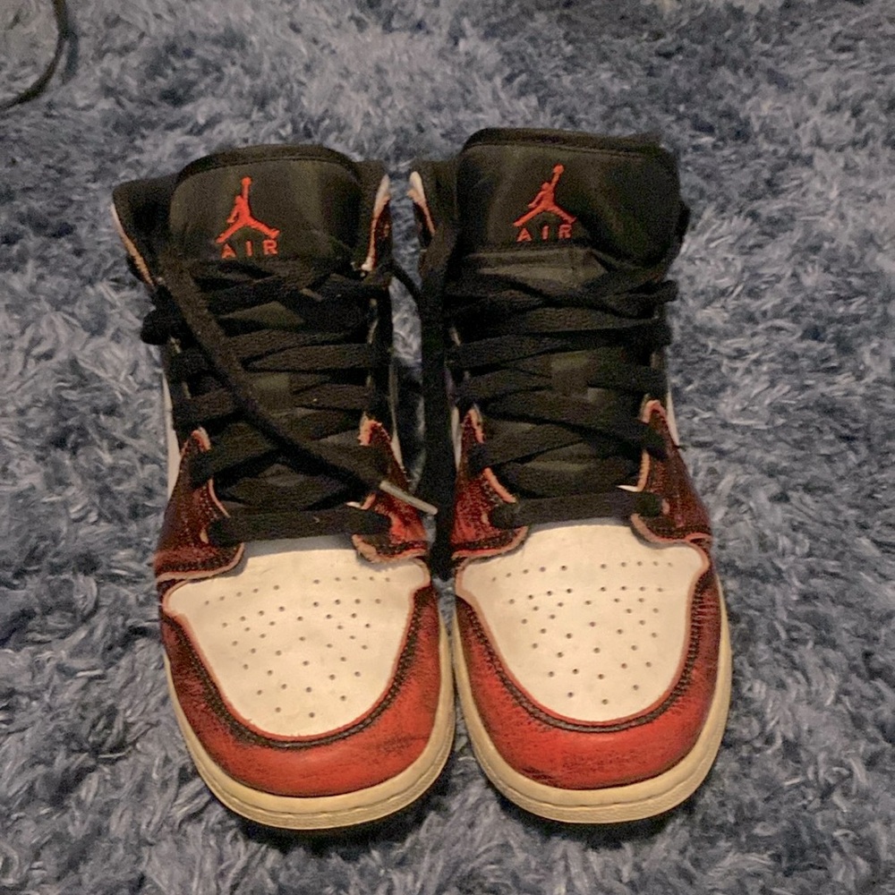Jordan one dark red shoes, size 7